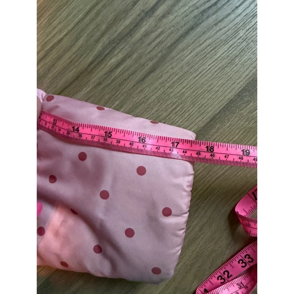 OshKosh Bgosh Girls Pink Polka Dot Puffer Jacket Sherpa Hood Size M 5-6